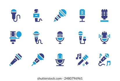 Microphone icon set. Duotone color. Vector illustration. Containing microphone, karaoke.