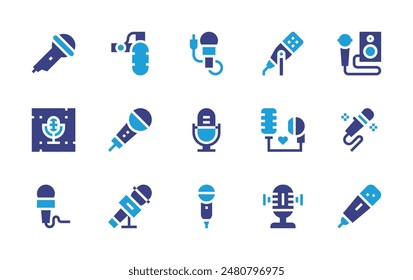 Microphone icon set. Duotone color. Vector illustration. Containing microphone, asmr.