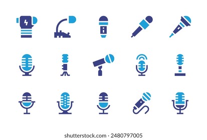 Microphone icon set. Duotone color. Vector illustration. Containing freedomofthepress, microphone, interview.