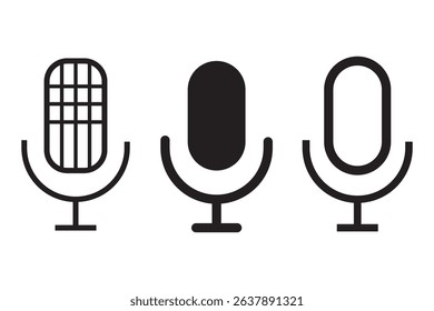Microphone icon set flat style. Vector illustration collection.