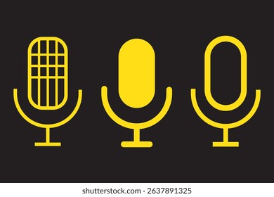 Microphone icon set flat style. Vector illustration collection.