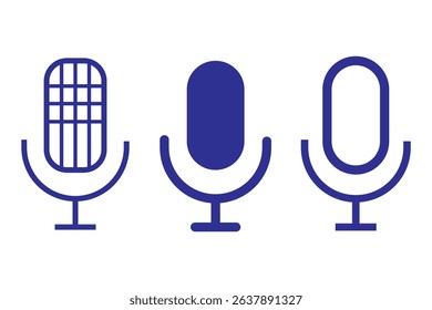 Microphone icon set flat style. Vector illustration collection.