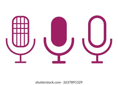 Microphone icon set flat style. Vector illustration collection.