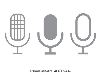 Microphone icon set flat style. Vector illustration collection.