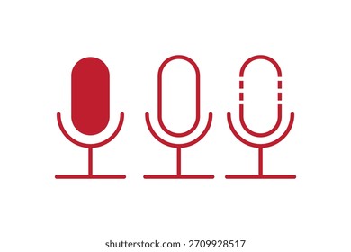 Microphone icon set flat style. Vector illustration collection.
