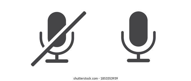 Microphone Icon Set Isolated on White Background