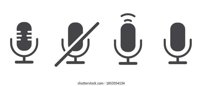 Icono de micrófono aislado en fondo blanco
