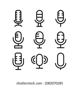 Microphone icon set isolated on white background