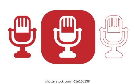 Microphone icon set. Isolated on white background