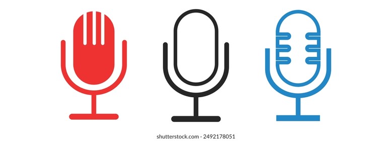 Microphone icon .Set of isolated microphone icon vector illustration template graphic logo design. bundle collection of various podcast sign or symbol. Microphone.