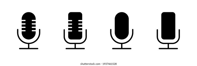 Microphone icon set. karaoke icon vecto