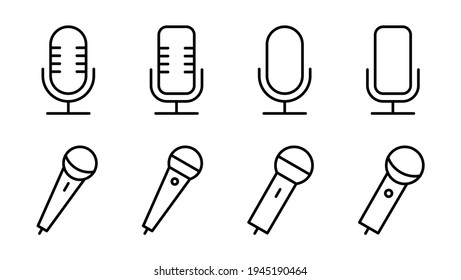 Microphone icon set. karaoke icon vecto
