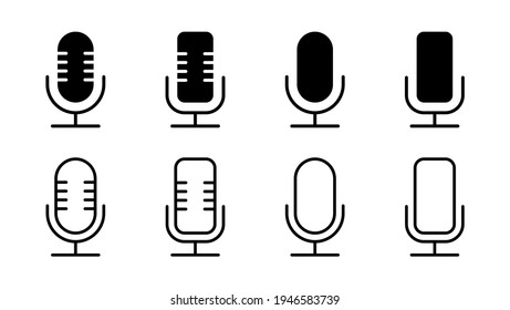 Microphone icon set. karaoke icon vecto