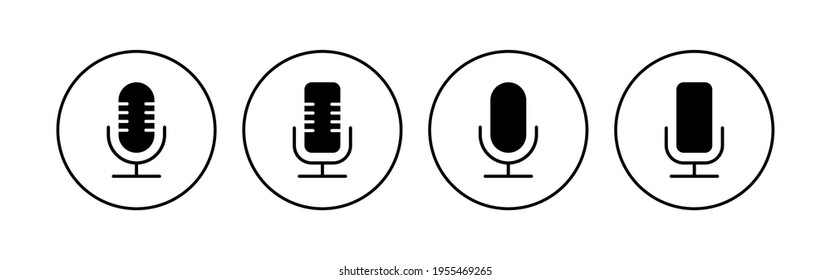 Microphone icon set. karaoke icon vector