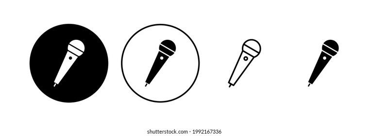 Microphone icon set. karaoke icon vector