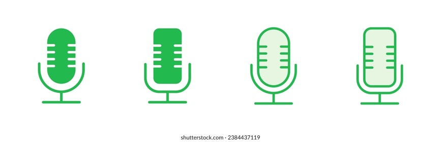 Juego de iconos de micrófono. vector de icono de karaoke