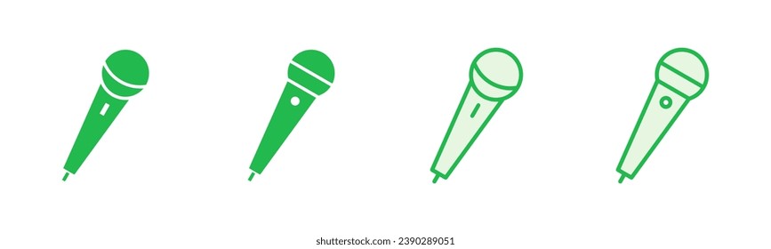 Symbol-Set für das Mikrofon. Karaoke-Symbol-Vektorgrafik