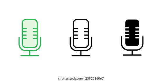Juego de iconos de micrófono. vector de icono de karaoke