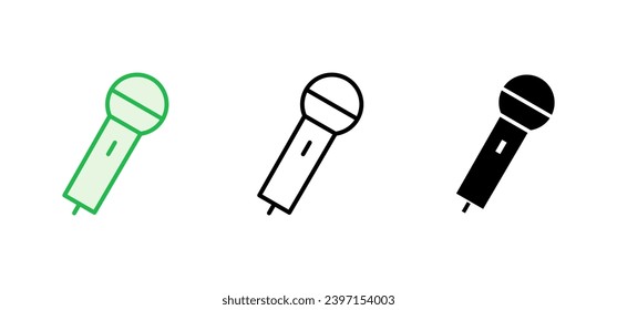 Symbol-Set für das Mikrofon. Karaoke-Symbol-Vektorgrafik