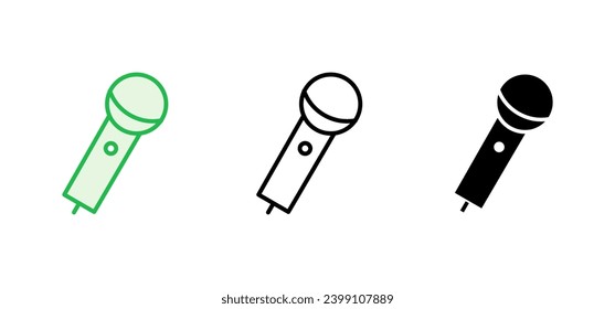Juego de iconos de micrófono. vector de icono de karaoke