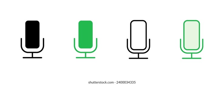 Symbol-Set für das Mikrofon. Karaoke-Symbol-Vektorgrafik