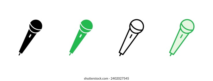 Symbol-Set für das Mikrofon. Karaoke-Symbol-Vektorgrafik