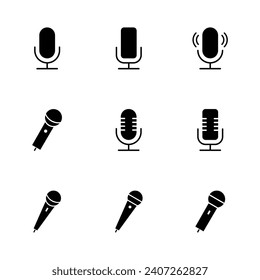 Microphone icon set. karaoke icon vector