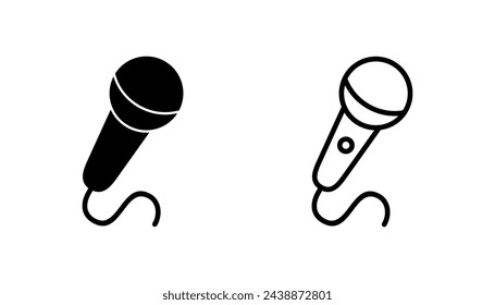 Microphone icon set. karaoke icon vector