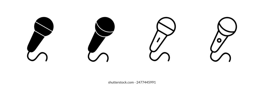 Conjunto de iconos de micrófono. Vector de iconos de karaoke