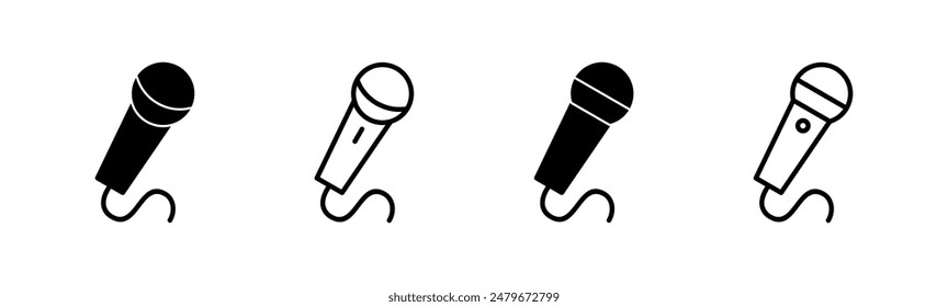 Microphone icon set. karaoke icon vector