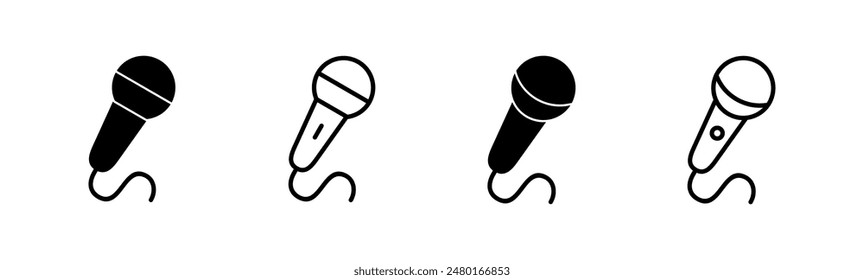 Microphone icon set. karaoke icon vector