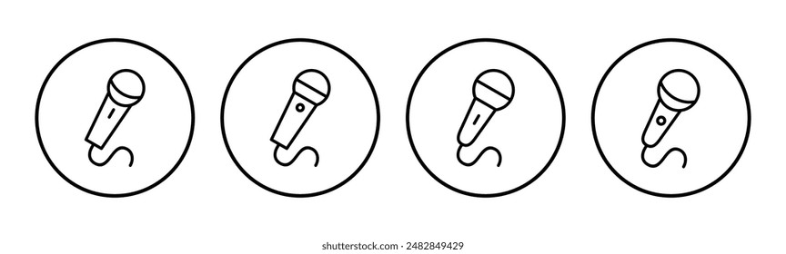 Microphone icon set. karaoke icon vector