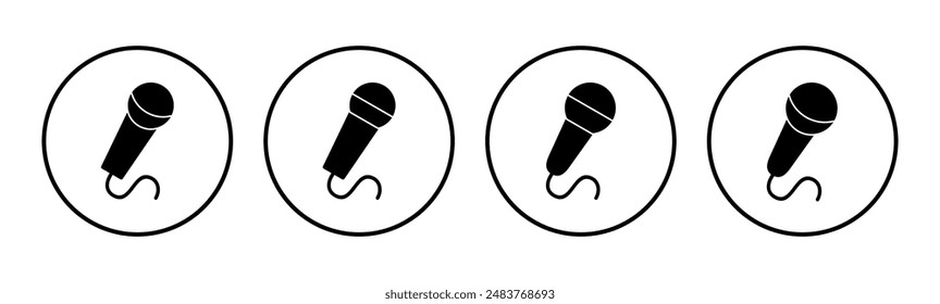 Conjunto de iconos de micrófono. Vector de iconos de karaoke