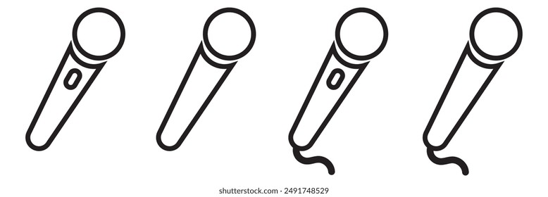 Microphone icon set. karaoke icon vector illustration.