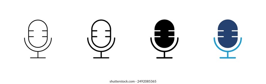 Conjunto de iconos de micrófono. Vector de iconos de karaoke