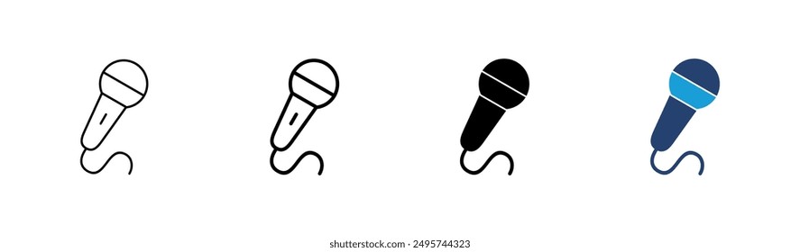 Conjunto de iconos de micrófono. Vector de iconos de karaoke