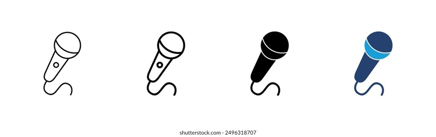 Conjunto de iconos de micrófono. Vector de iconos de karaoke