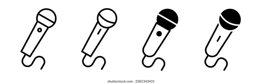 Microphone Icon Set, Karaoke Icon set, Microphone Icon Vector, Karaoke Icon Symbol.