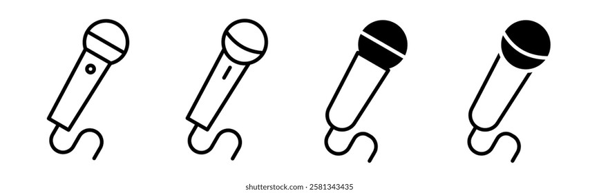 Microphone Icon Set, Karaoke Icon set, Microphone Icon Vector, Karaoke Icon Symbol.