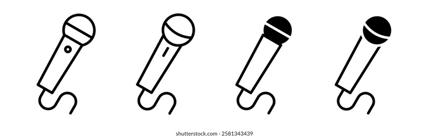 Microphone Icon Set, Karaoke Icon set, Microphone Icon Vector, Karaoke Icon Symbol.