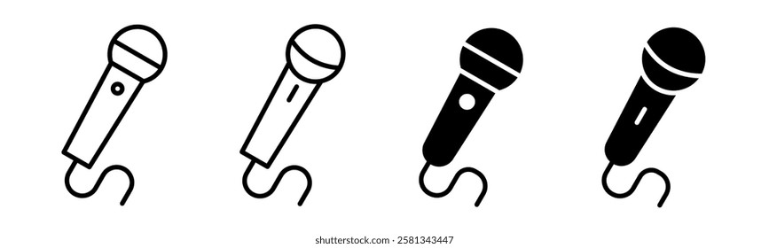 Microphone Icon Set, Karaoke Icon set, Microphone Icon Vector, Karaoke Icon Symbol.