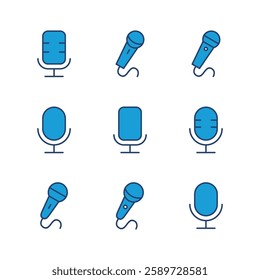 Microphone icon set. karaoke icon vector