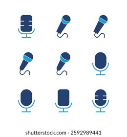 Microphone icon set. karaoke icon vector