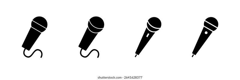 Microphone icon set. karaoke icon vector