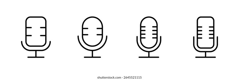 Microphone icon set. karaoke icon vector