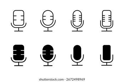 Microphone icon set. karaoke icon vector