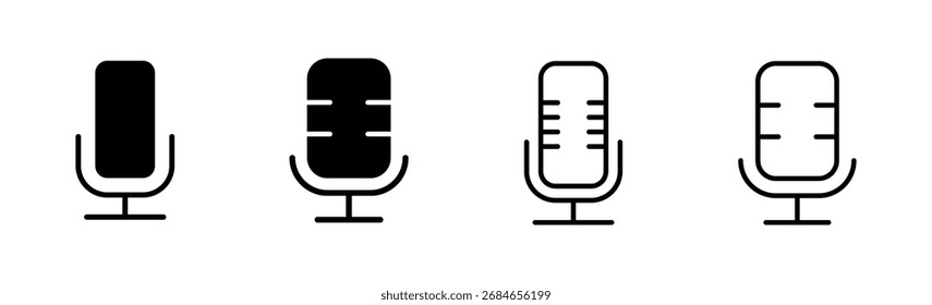 Conjunto de iconos de micrófono. Vector de iconos de karaoke