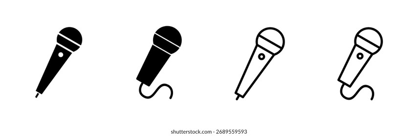 Microphone icon set. karaoke icon vector