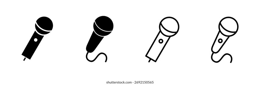 Conjunto de iconos de micrófono. Vector de iconos de karaoke