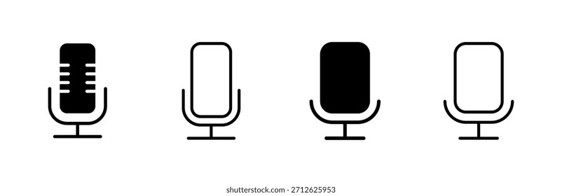 Conjunto de iconos de micrófono. Vector de iconos de karaoke
